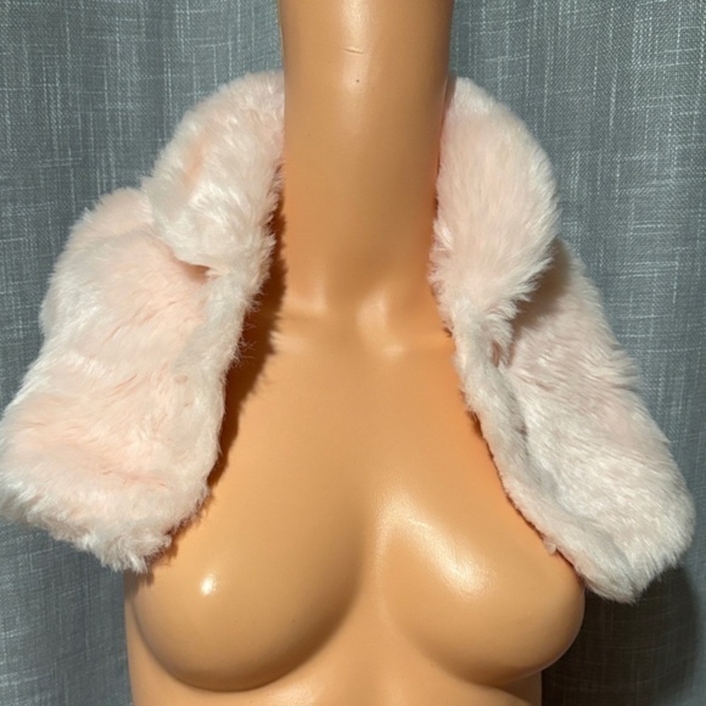 Janie and Jack Blush Pink Faux Fur Shrug